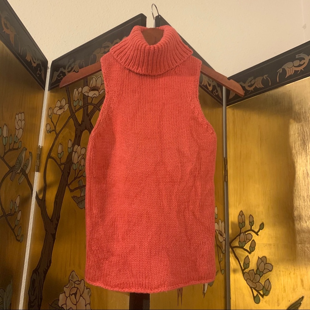 Silk & Cashmere Turtleneck Sleeveless Sweater